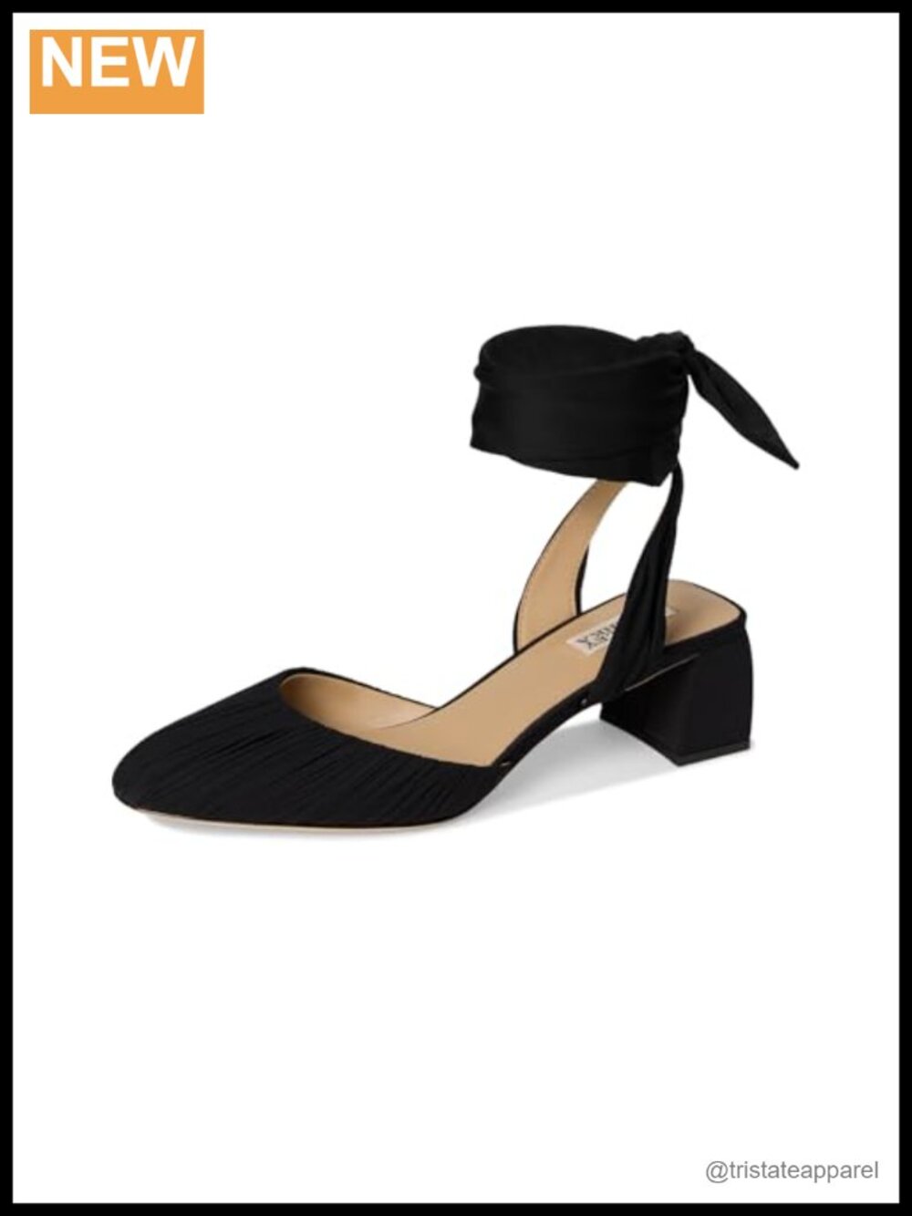 Badgley Mischka Ofelia Silk Pump Block Heel Round Toe Leather Lining